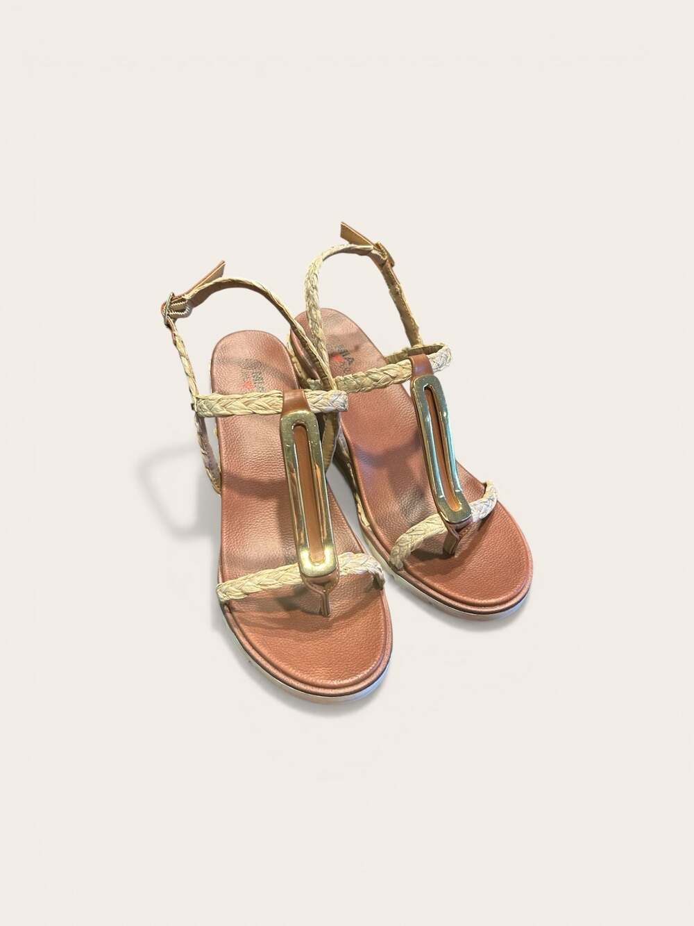 MIA Amore Tyrah Braided Espadrille Wedge Sandals with Gold Hardware - Picture 6 of 7
